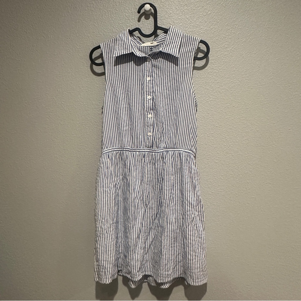 NET Blue and striped white dress